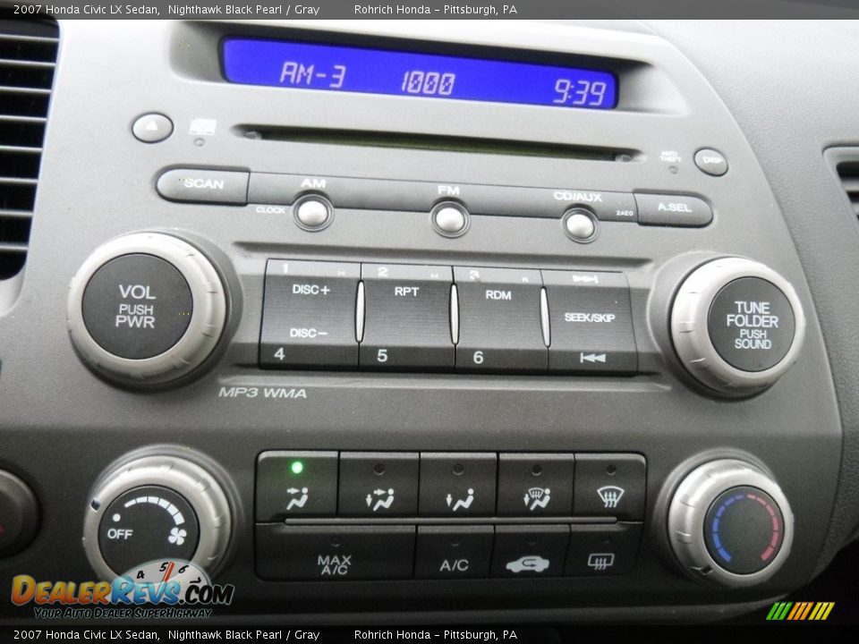 2007 Honda Civic LX Sedan Nighthawk Black Pearl / Gray Photo #26