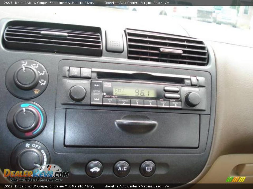 2003 Honda Civic LX Coupe Shoreline Mist Metallic / Ivory Photo #12