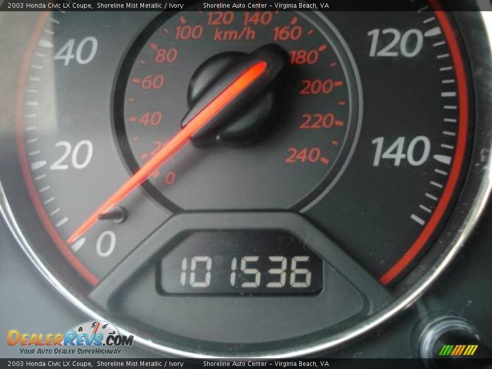 2003 Honda Civic LX Coupe Shoreline Mist Metallic / Ivory Photo #13