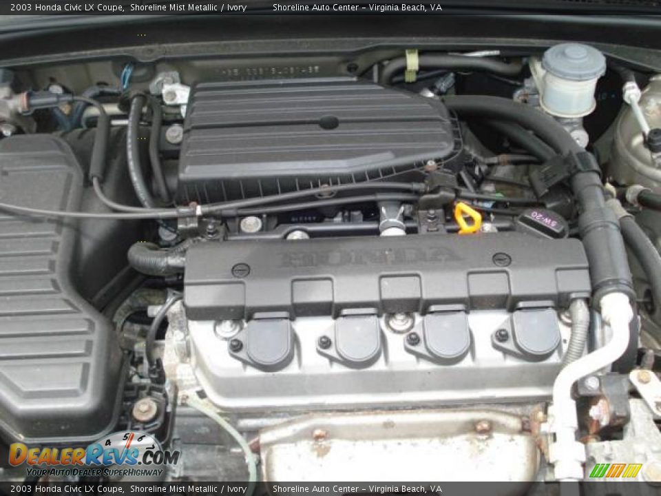 2003 Honda Civic LX Coupe Shoreline Mist Metallic / Ivory Photo #15