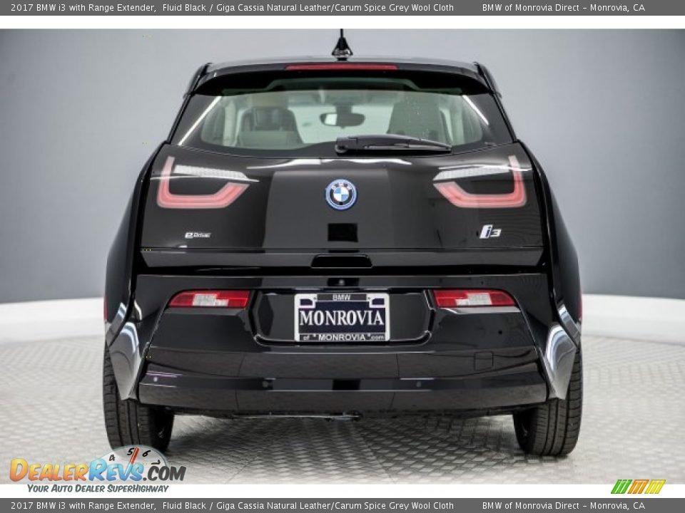 2017 BMW i3 with Range Extender Fluid Black / Giga Cassia Natural Leather/Carum Spice Grey Wool Cloth Photo #4