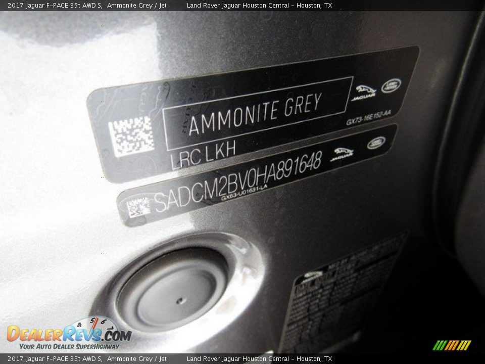 2017 Jaguar F-PACE 35t AWD S Ammonite Grey / Jet Photo #22