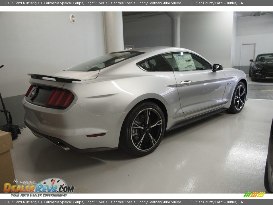 2017 Ford Mustang GT California Speical Coupe Ingot Silver / California Special Ebony Leather/Miko Suede Photo #4