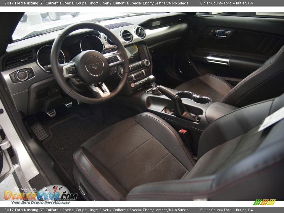 2017 Ford Mustang GT California Speical Coupe Ingot Silver / California Special Ebony Leather/Miko Suede Photo #6