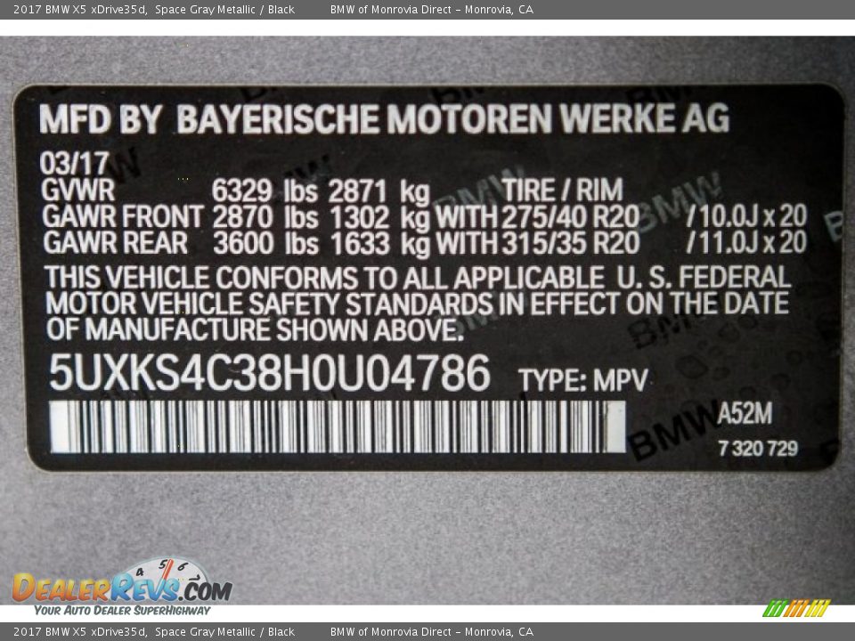 2017 BMW X5 xDrive35d Space Gray Metallic / Black Photo #11