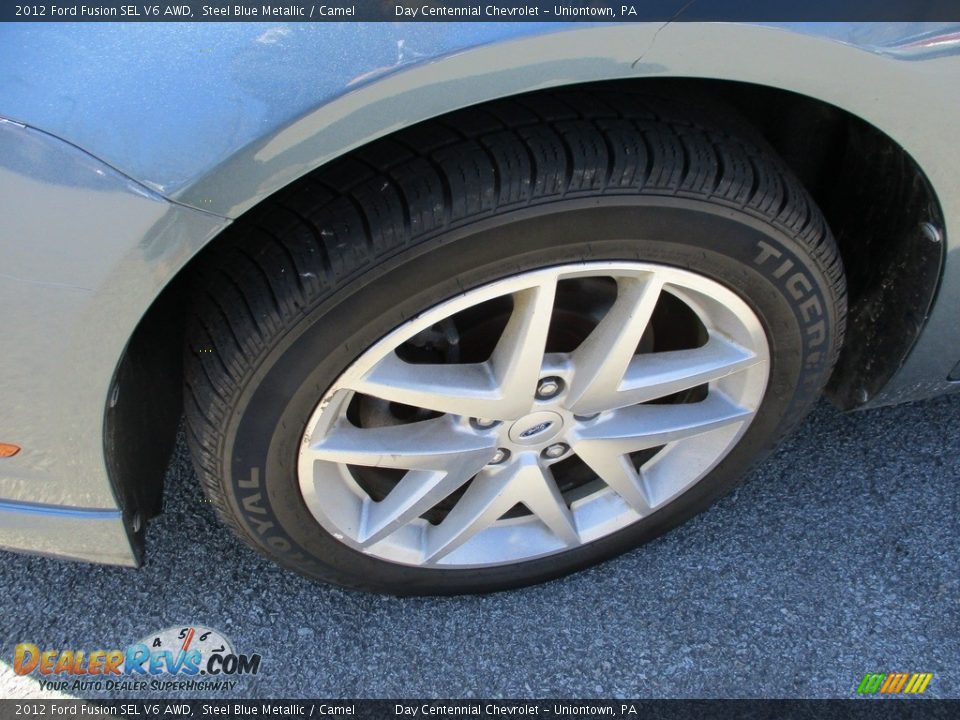 2012 Ford Fusion SEL V6 AWD Steel Blue Metallic / Camel Photo #15