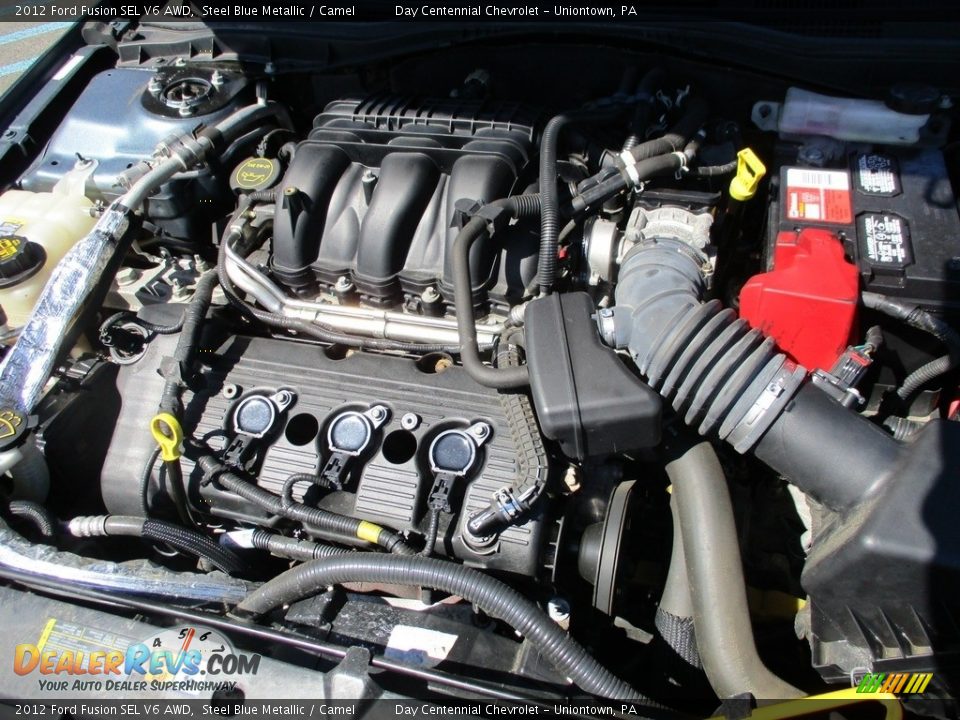 2012 Ford Fusion SEL V6 AWD Steel Blue Metallic / Camel Photo #19