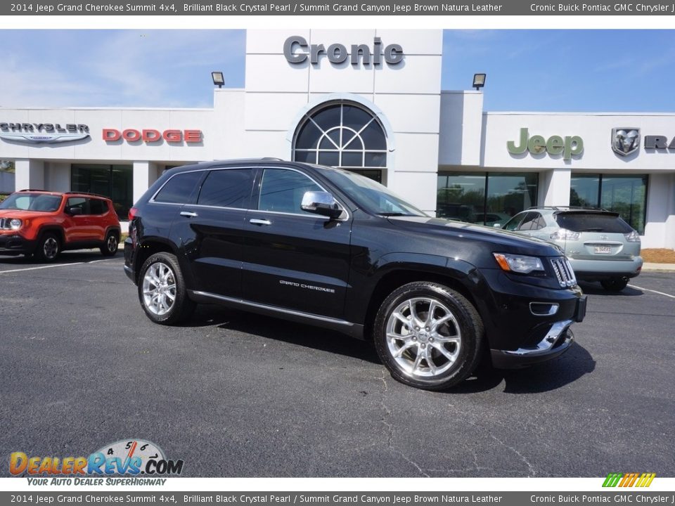 2014 Jeep Grand Cherokee Summit 4x4 Brilliant Black Crystal Pearl / Summit Grand Canyon Jeep Brown Natura Leather Photo #1