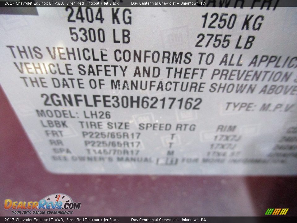 2017 Chevrolet Equinox LT AWD Siren Red Tintcoat / Jet Black Photo #19
