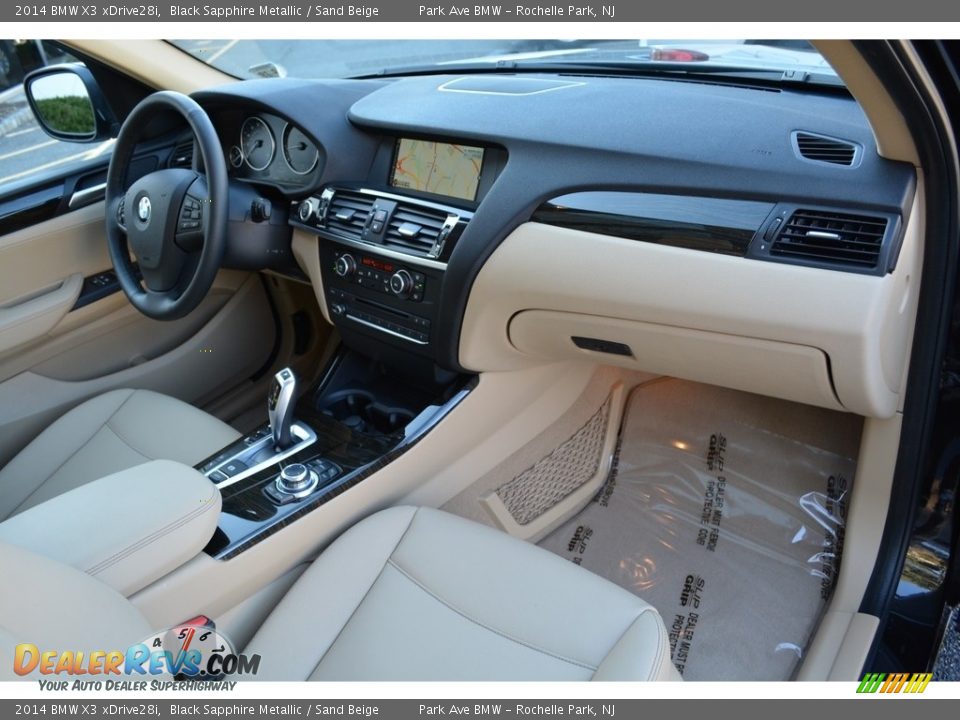 2014 BMW X3 xDrive28i Black Sapphire Metallic / Sand Beige Photo #27