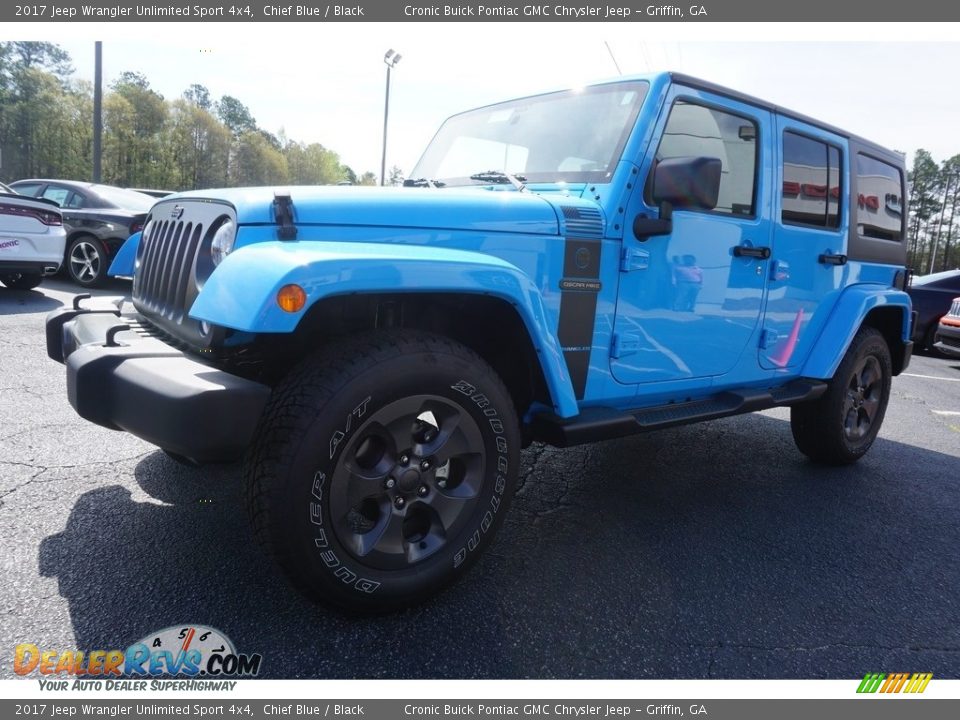 2017 Jeep Wrangler Unlimited Sport 4x4 Chief Blue / Black Photo #3