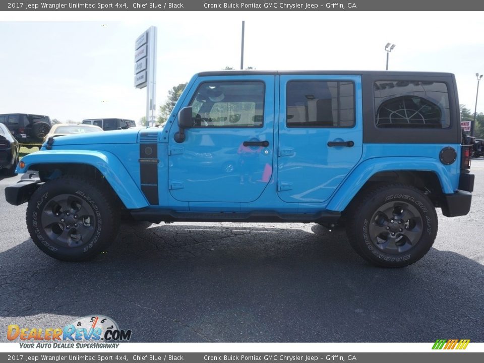 2017 Jeep Wrangler Unlimited Sport 4x4 Chief Blue / Black Photo #4
