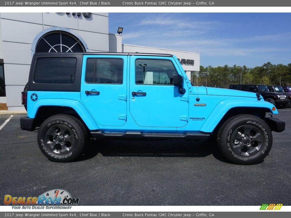 2017 Jeep Wrangler Unlimited Sport 4x4 Chief Blue / Black Photo #8