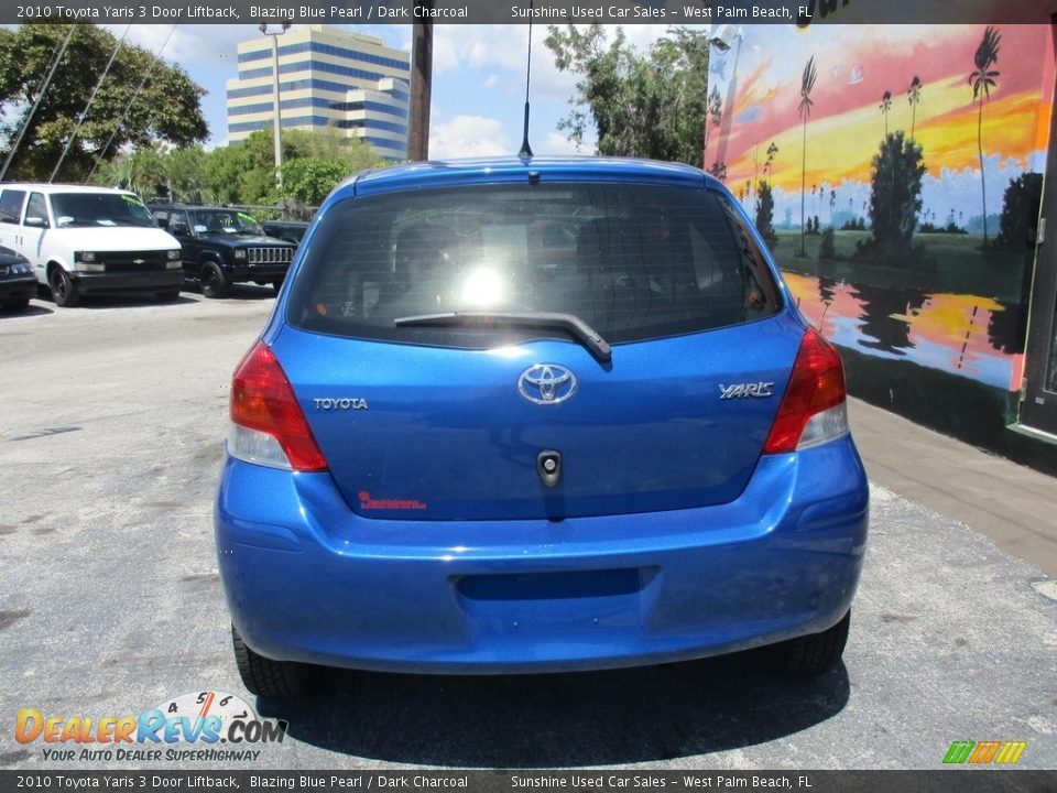2010 Toyota Yaris 3 Door Liftback Blazing Blue Pearl / Dark Charcoal Photo #8