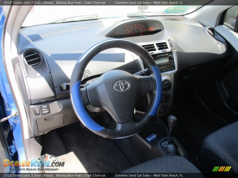 2010 Toyota Yaris 3 Door Liftback Blazing Blue Pearl / Dark Charcoal Photo #9
