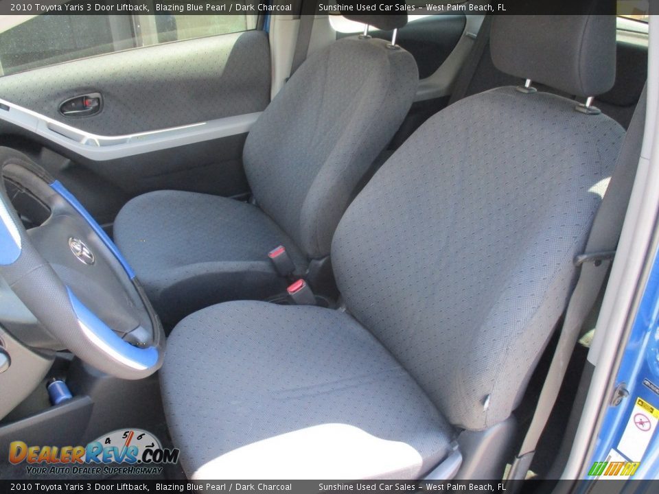 2010 Toyota Yaris 3 Door Liftback Blazing Blue Pearl / Dark Charcoal Photo #13