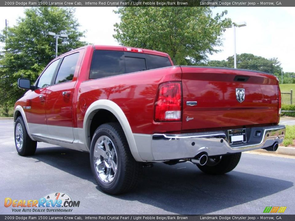 2009 Dodge Ram 1500 Laramie Crew Cab Inferno Red Crystal Pearl / Light Pebble Beige/Bark Brown Photo #2