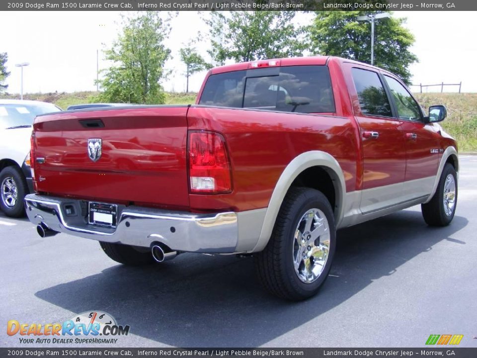 2009 Dodge Ram 1500 Laramie Crew Cab Inferno Red Crystal Pearl / Light Pebble Beige/Bark Brown Photo #3