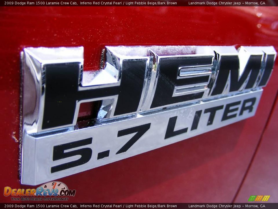 2009 Dodge Ram 1500 Laramie Crew Cab Inferno Red Crystal Pearl / Light Pebble Beige/Bark Brown Photo #5