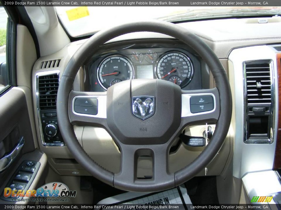 2009 Dodge Ram 1500 Laramie Crew Cab Inferno Red Crystal Pearl / Light Pebble Beige/Bark Brown Photo #10