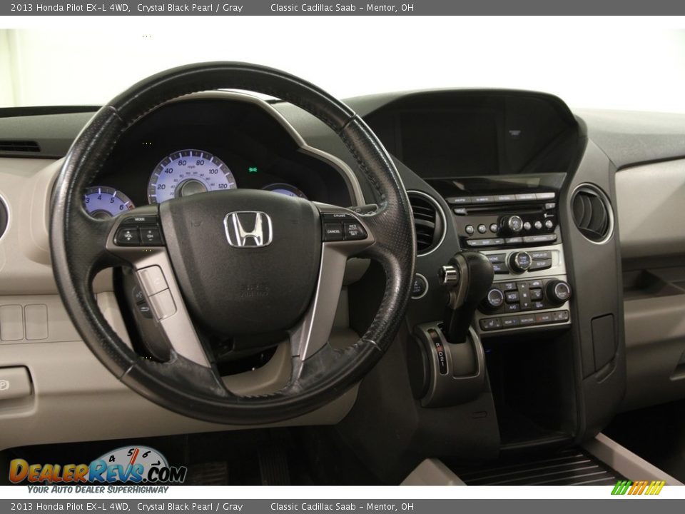 2013 Honda Pilot EX-L 4WD Crystal Black Pearl / Gray Photo #6