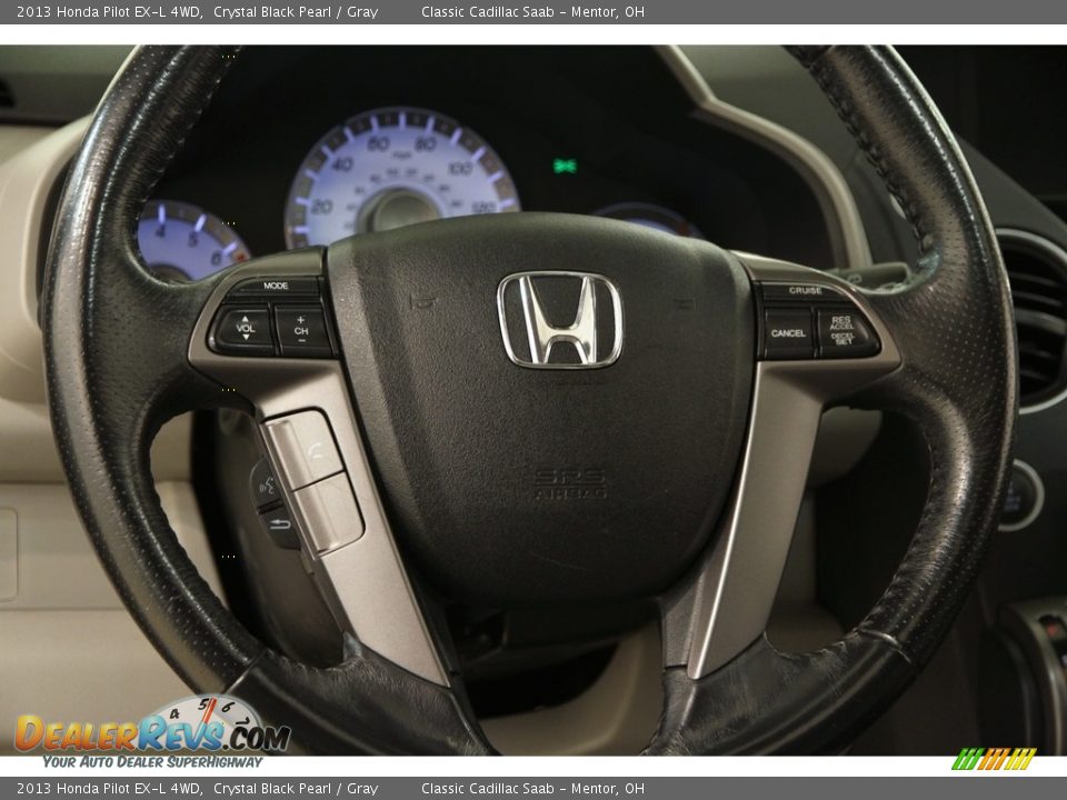 2013 Honda Pilot EX-L 4WD Crystal Black Pearl / Gray Photo #7