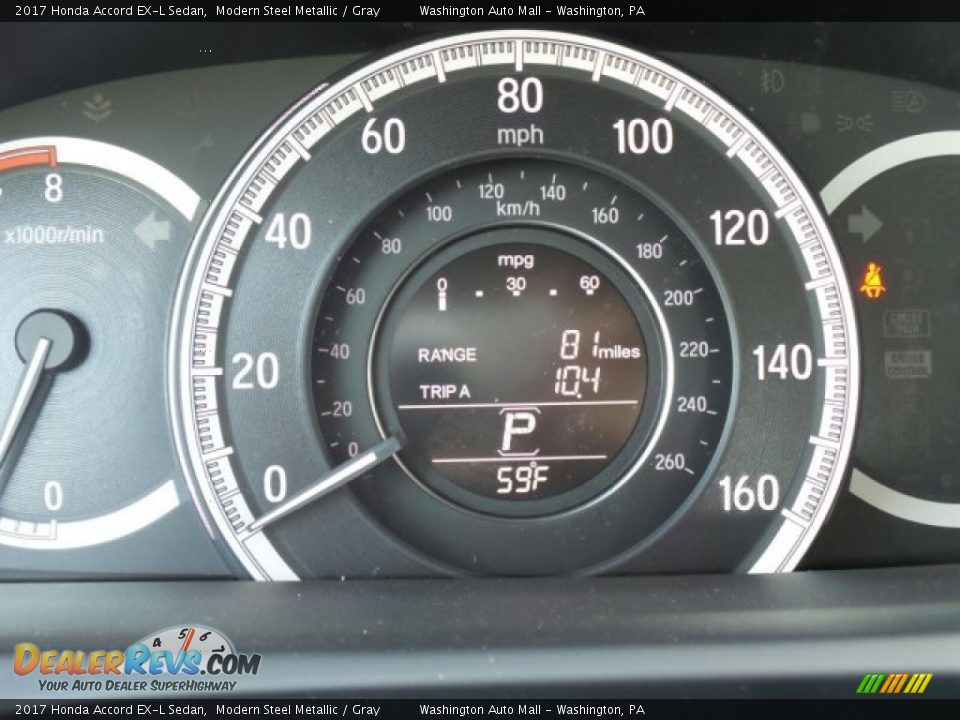 2017 Honda Accord EX-L Sedan Modern Steel Metallic / Gray Photo #19