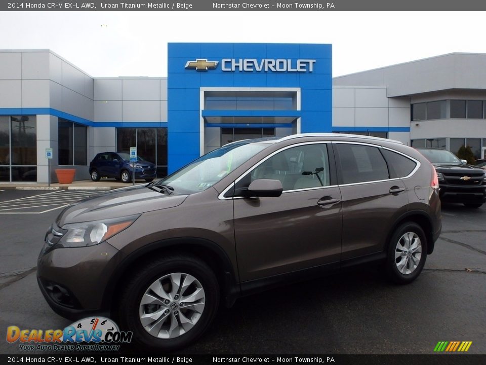 2014 Honda CR-V EX-L AWD Urban Titanium Metallic / Beige Photo #1