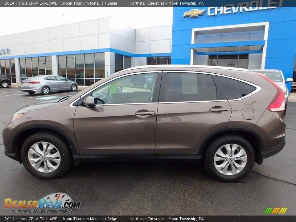 2014 Honda CR-V EX-L AWD Urban Titanium Metallic / Beige Photo #3