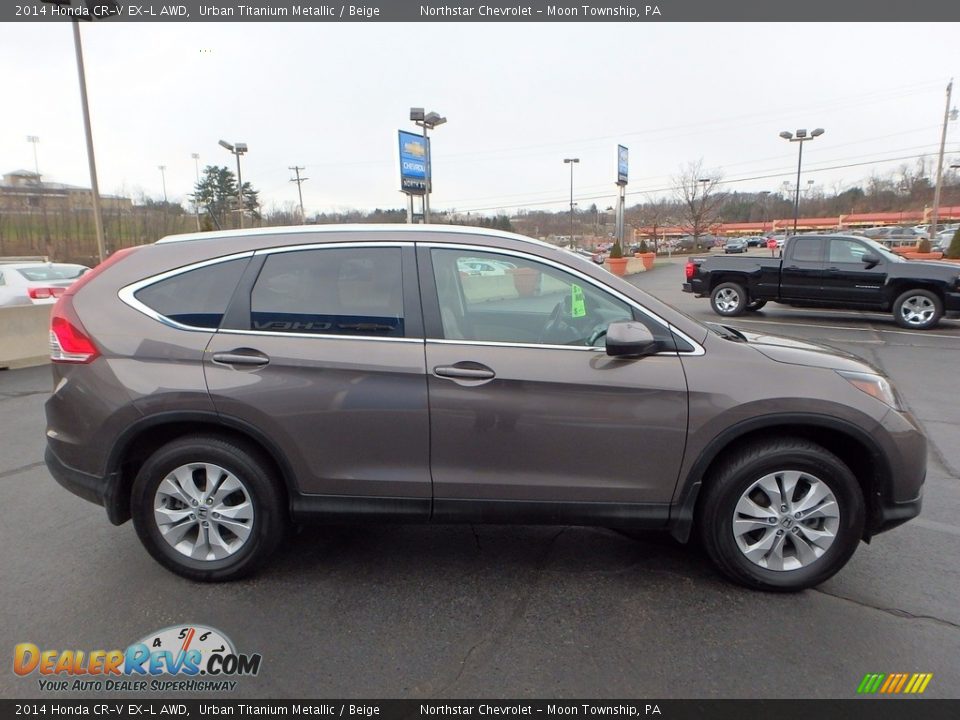 2014 Honda CR-V EX-L AWD Urban Titanium Metallic / Beige Photo #10