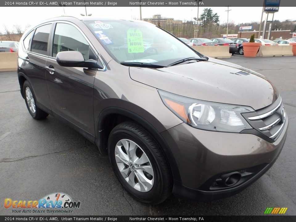 2014 Honda CR-V EX-L AWD Urban Titanium Metallic / Beige Photo #11
