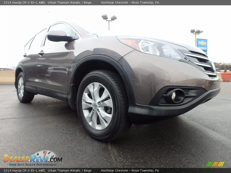 2014 Honda CR-V EX-L AWD Urban Titanium Metallic / Beige Photo #12