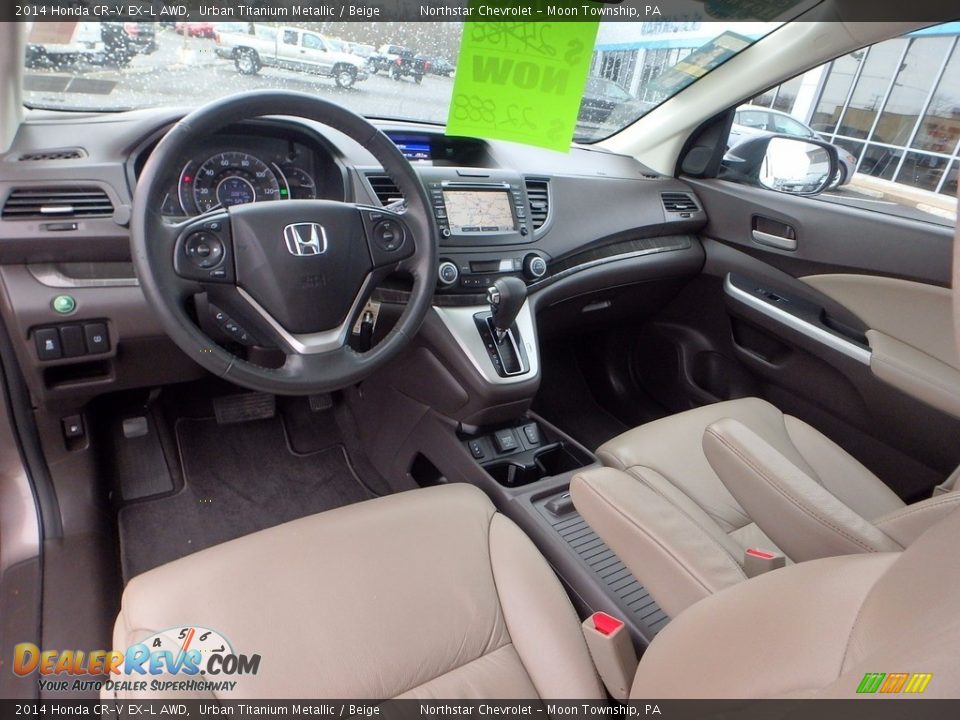 2014 Honda CR-V EX-L AWD Urban Titanium Metallic / Beige Photo #21
