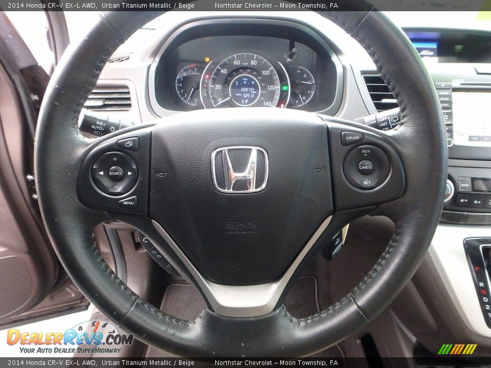 2014 Honda CR-V EX-L AWD Urban Titanium Metallic / Beige Photo #25