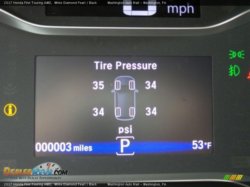 2017 Honda Pilot Touring AWD White Diamond Pearl / Black Photo #20