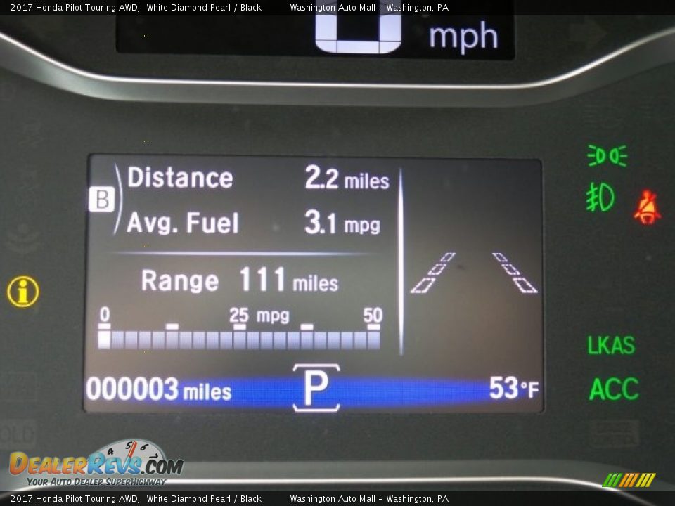 2017 Honda Pilot Touring AWD White Diamond Pearl / Black Photo #22