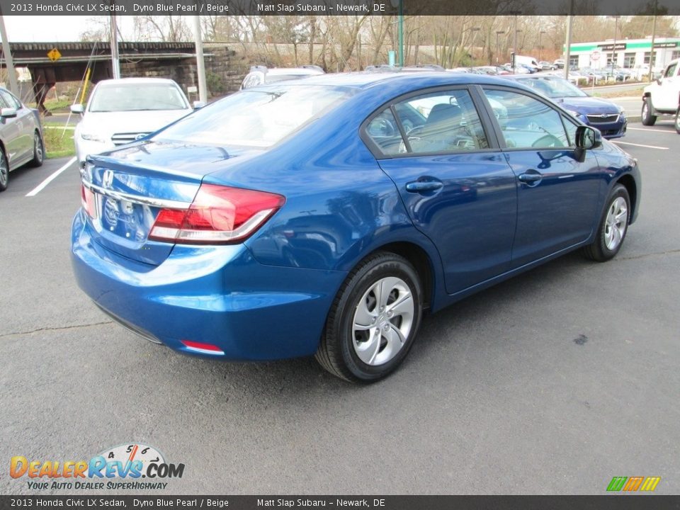 2013 Honda Civic LX Sedan Dyno Blue Pearl / Beige Photo #6