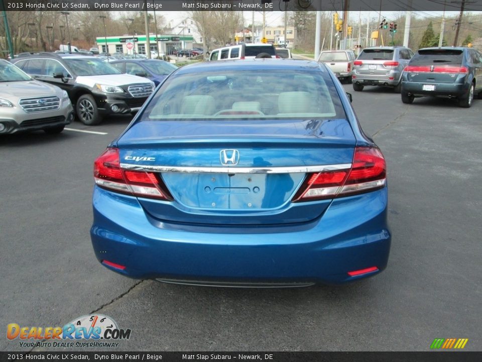 2013 Honda Civic LX Sedan Dyno Blue Pearl / Beige Photo #7