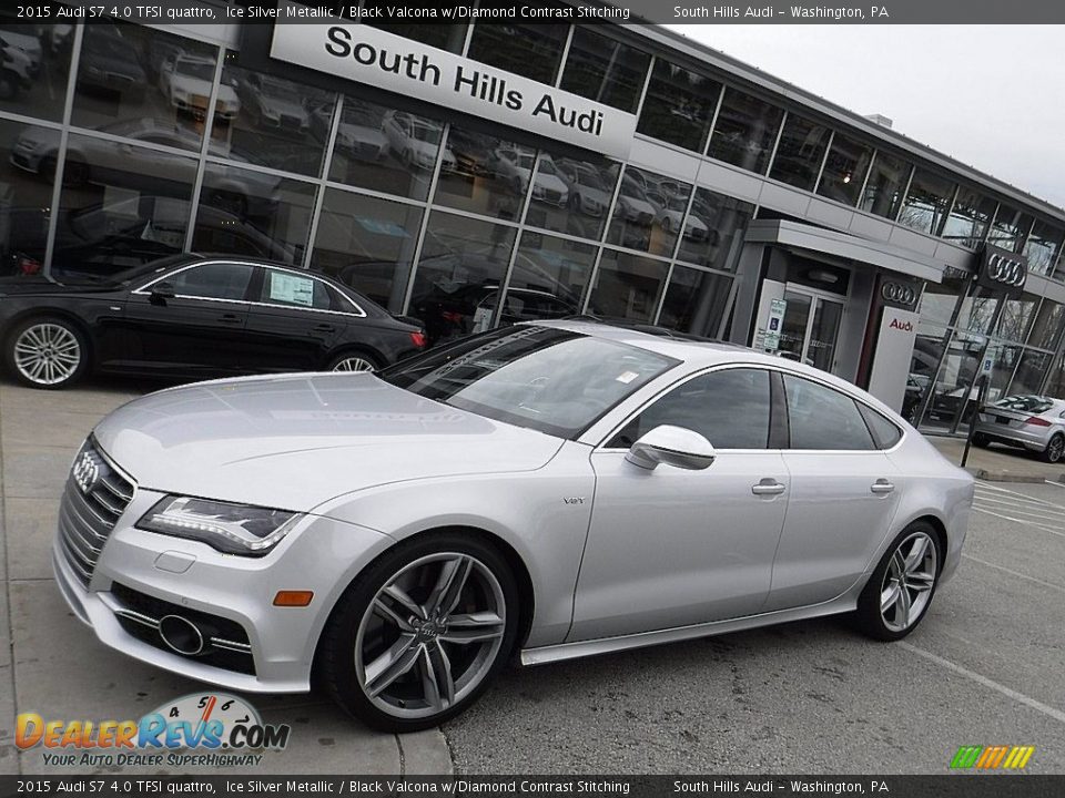 2015 Audi S7 4.0 TFSI quattro Ice Silver Metallic / Black Valcona w/Diamond Contrast Stitching Photo #1