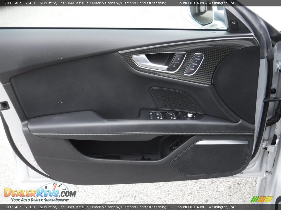 2015 Audi S7 4.0 TFSI quattro Ice Silver Metallic / Black Valcona w/Diamond Contrast Stitching Photo #17
