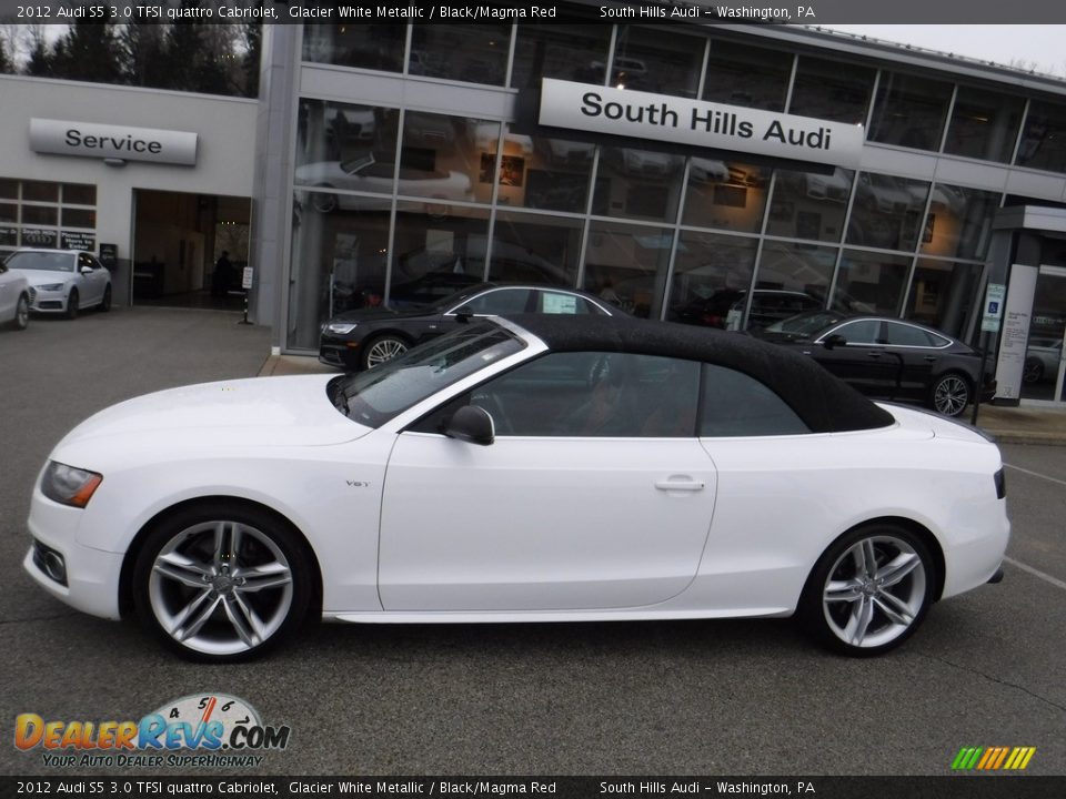 2012 Audi S5 3.0 TFSI quattro Cabriolet Glacier White Metallic / Black/Magma Red Photo #2