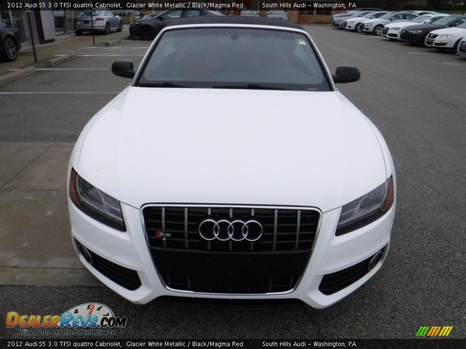 2012 Audi S5 3.0 TFSI quattro Cabriolet Glacier White Metallic / Black/Magma Red Photo #6