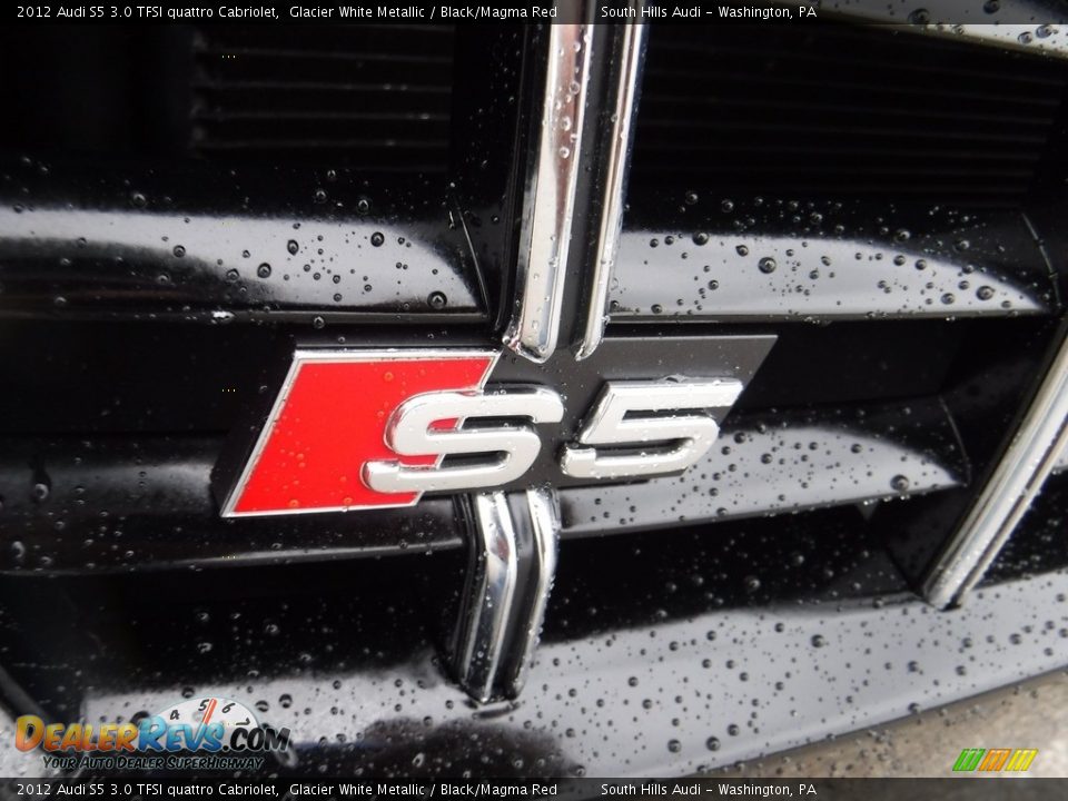2012 Audi S5 3.0 TFSI quattro Cabriolet Glacier White Metallic / Black/Magma Red Photo #7