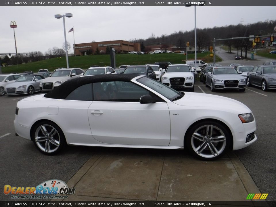 2012 Audi S5 3.0 TFSI quattro Cabriolet Glacier White Metallic / Black/Magma Red Photo #9