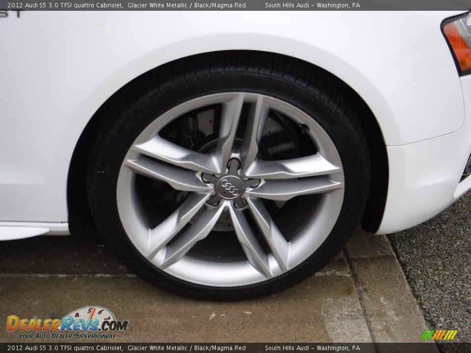 2012 Audi S5 3.0 TFSI quattro Cabriolet Glacier White Metallic / Black/Magma Red Photo #10