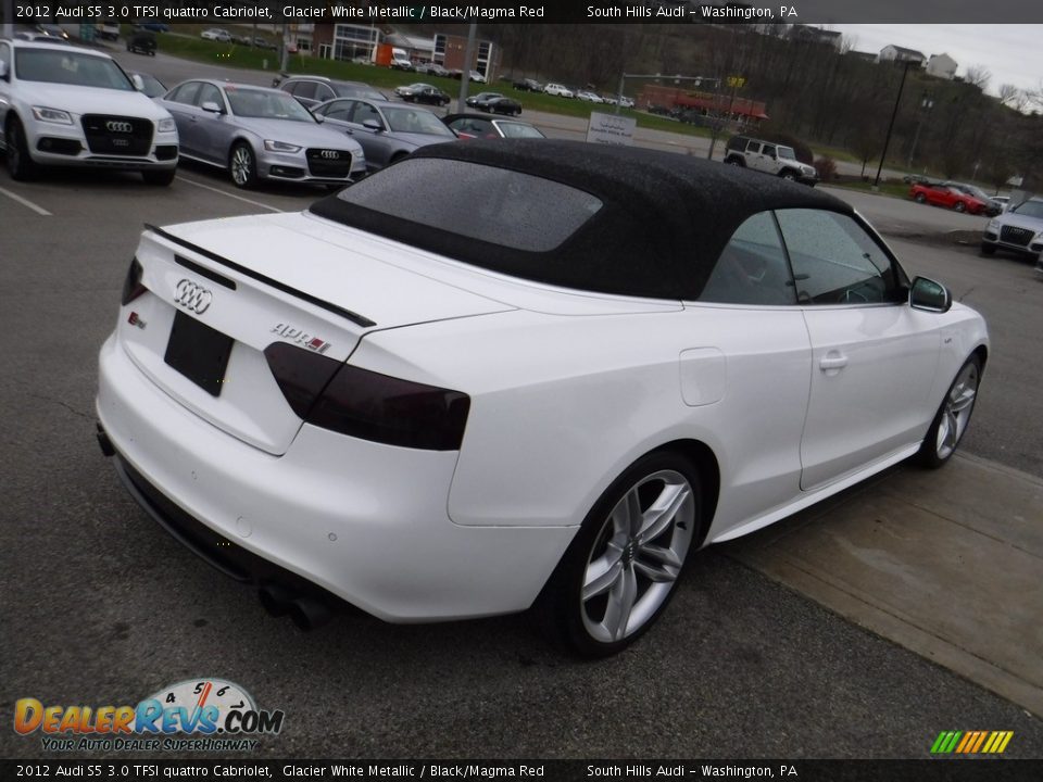 2012 Audi S5 3.0 TFSI quattro Cabriolet Glacier White Metallic / Black/Magma Red Photo #12