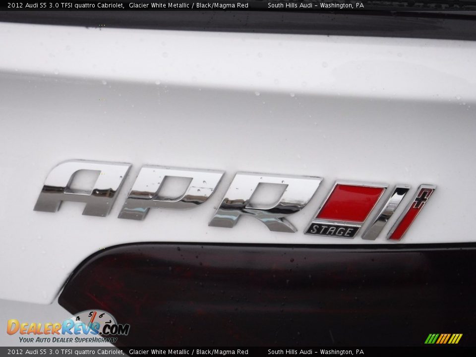 2012 Audi S5 3.0 TFSI quattro Cabriolet Glacier White Metallic / Black/Magma Red Photo #13