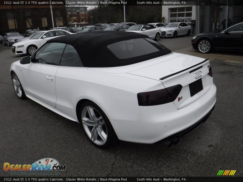 2012 Audi S5 3.0 TFSI quattro Cabriolet Glacier White Metallic / Black/Magma Red Photo #15