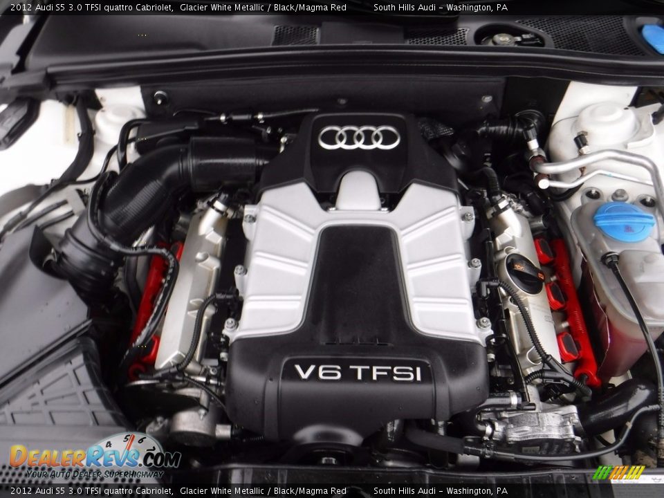 2012 Audi S5 3.0 TFSI quattro Cabriolet Glacier White Metallic / Black/Magma Red Photo #16