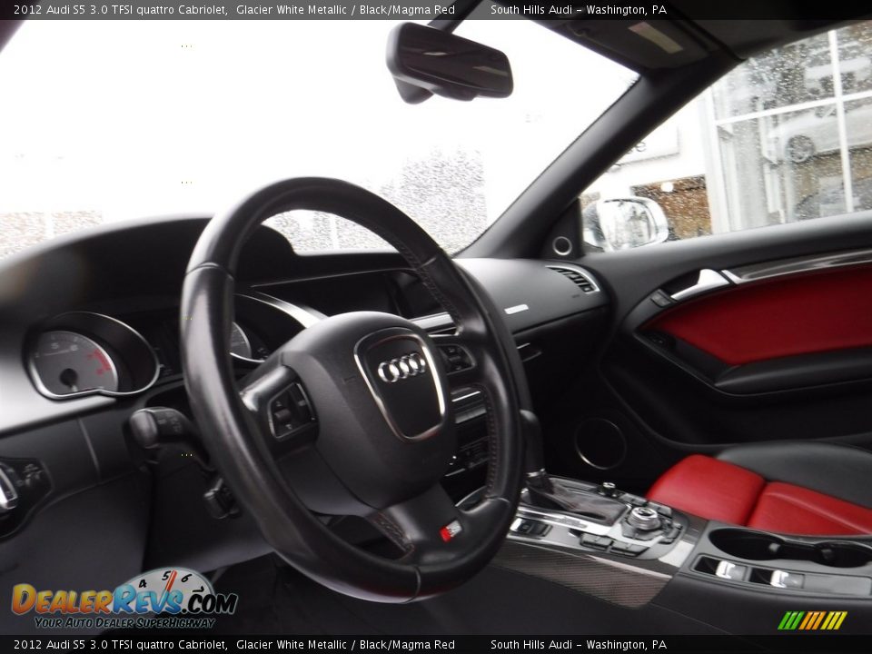 2012 Audi S5 3.0 TFSI quattro Cabriolet Glacier White Metallic / Black/Magma Red Photo #19